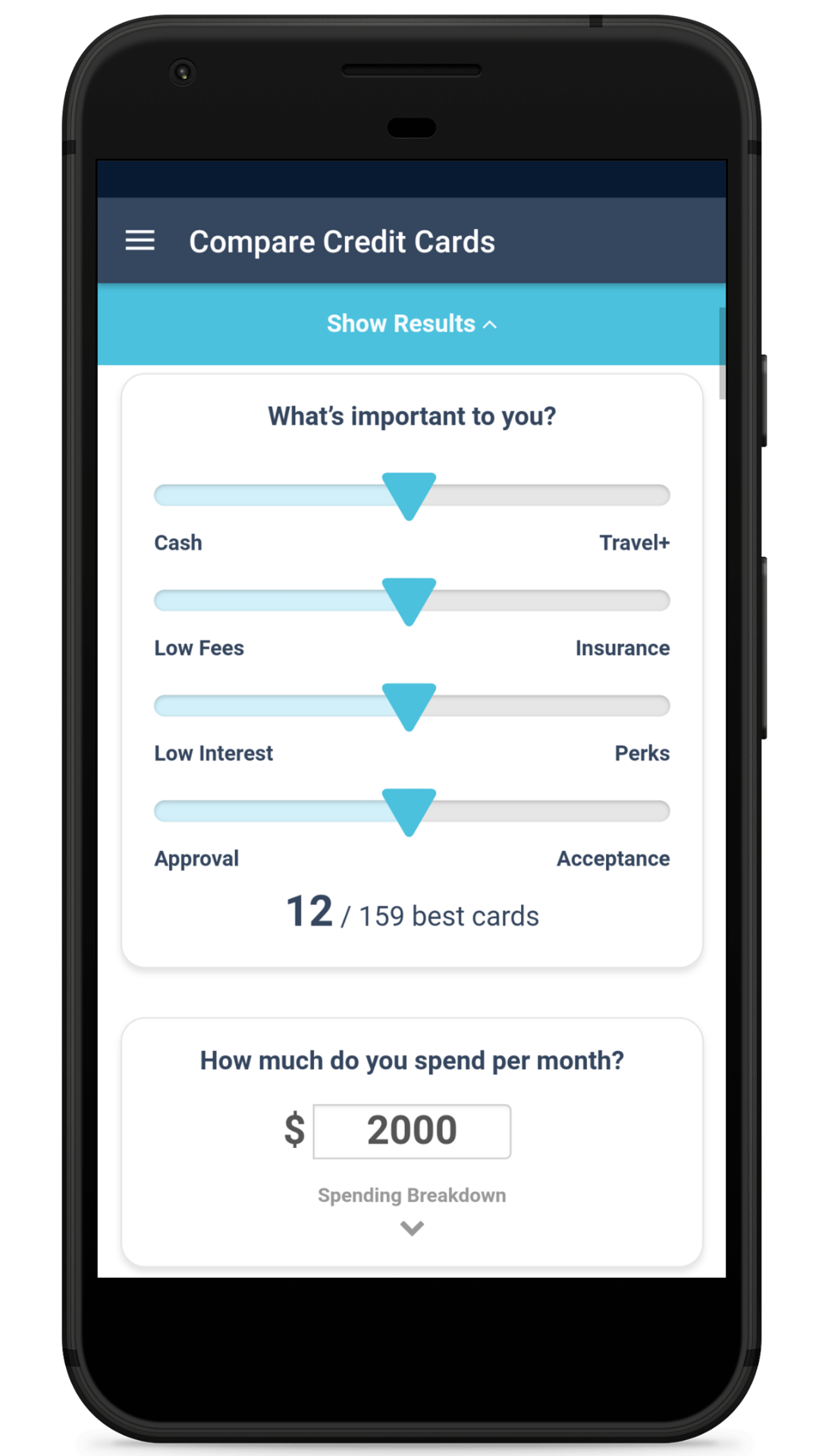 creditcardGenius mobile app