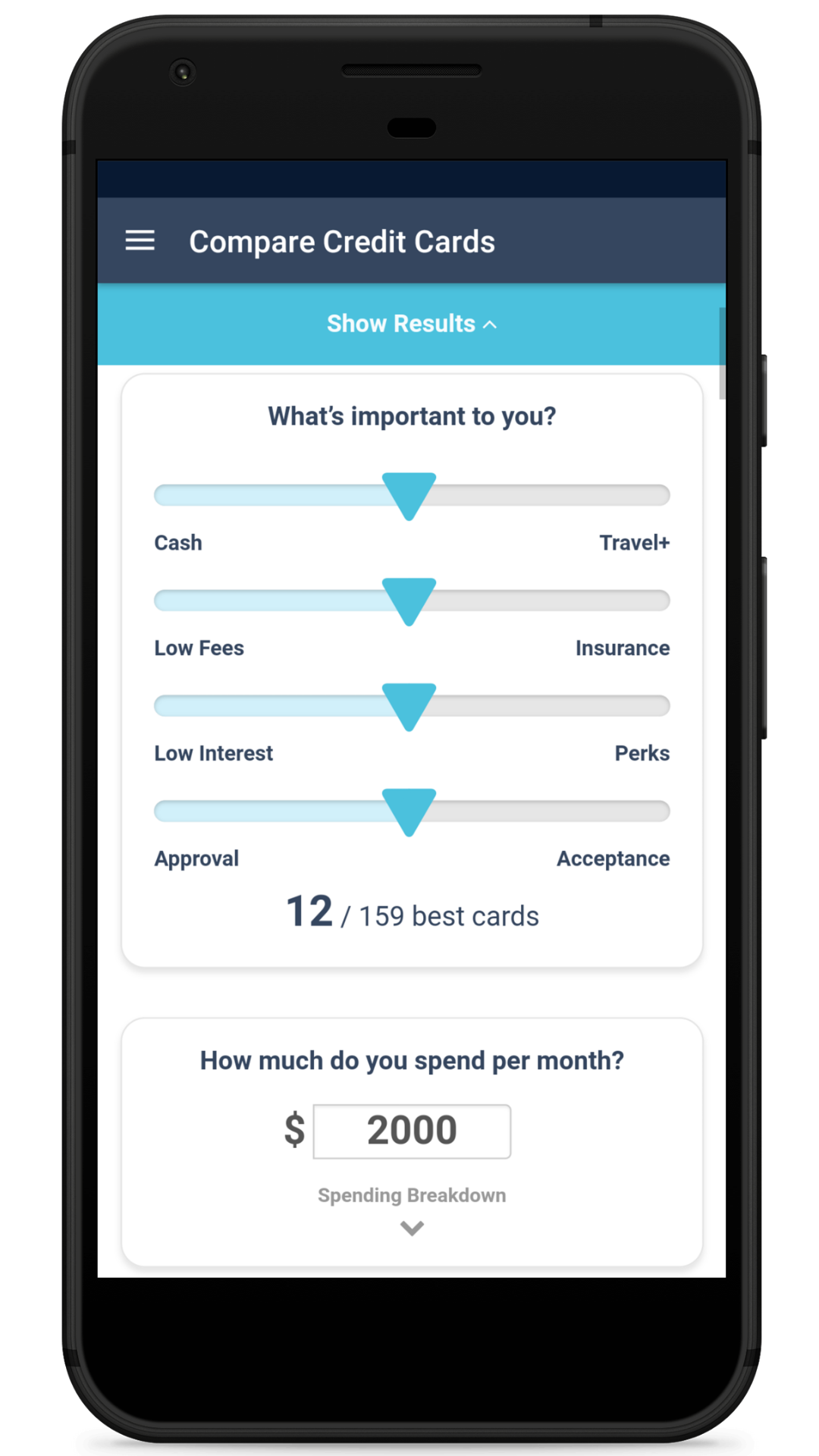 creditcardGenius mobile app